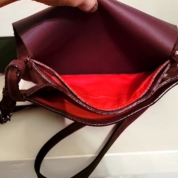CELINE Lefebure Bordeaux Suede Saddle Bag - Picture 5 of 14